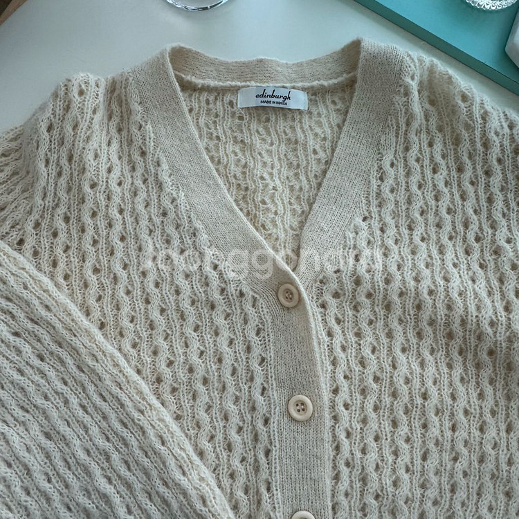 아이보리 니트 긴팔 가디건 예뻐요 모리걸 빈티지--2