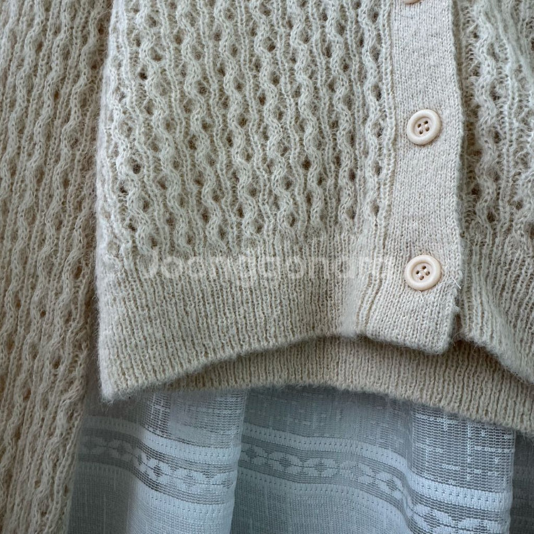 아이보리 니트 긴팔 가디건 예뻐요 모리걸 빈티지--6