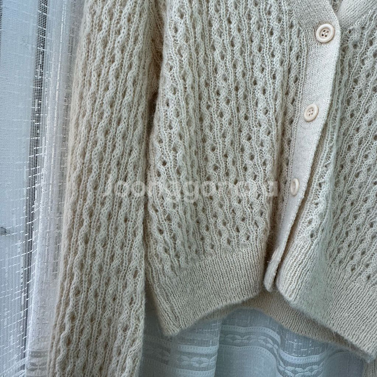 아이보리 니트 긴팔 가디건 예뻐요 모리걸 빈티지--7
