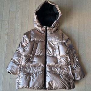 코오롱스포츠 뉴 볼륨 숏 메탈릭 구스다운 패딩점퍼 90