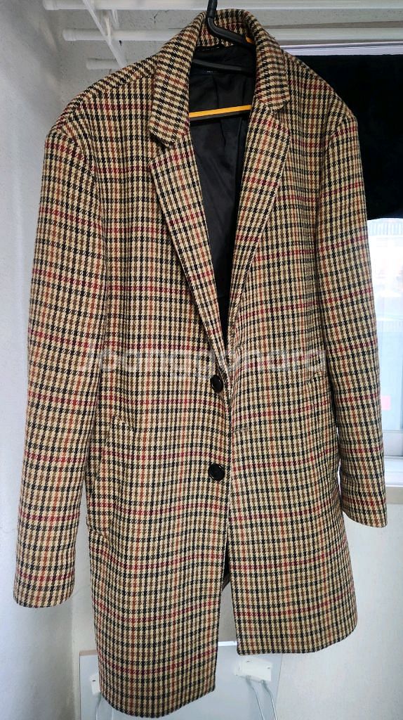 zara 남성 체크코트--0