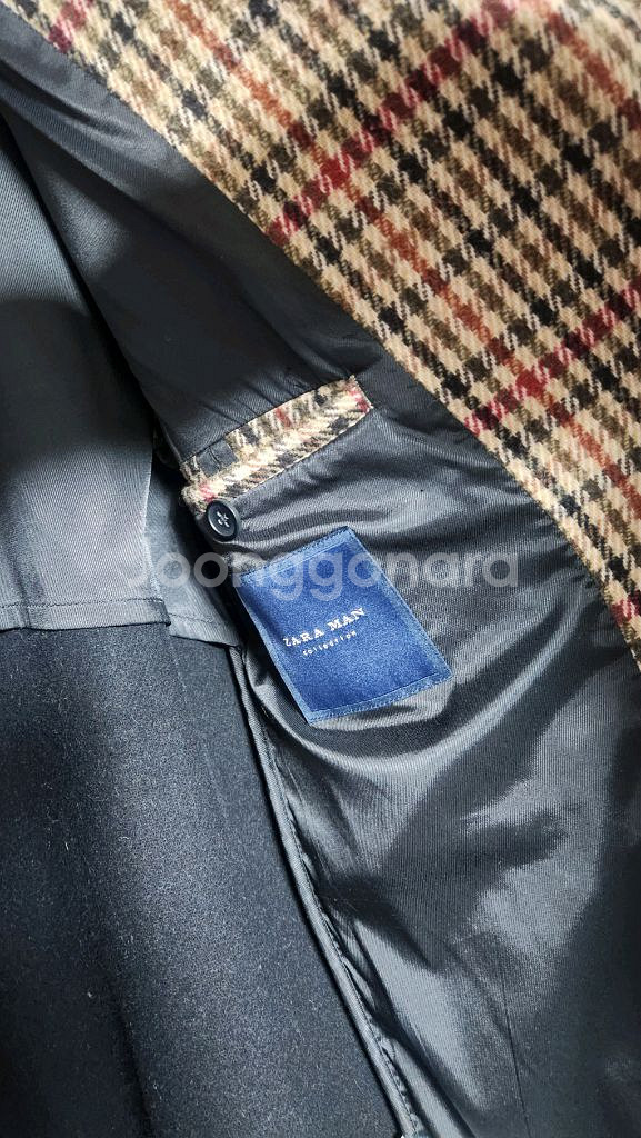 zara 남성 체크코트--3