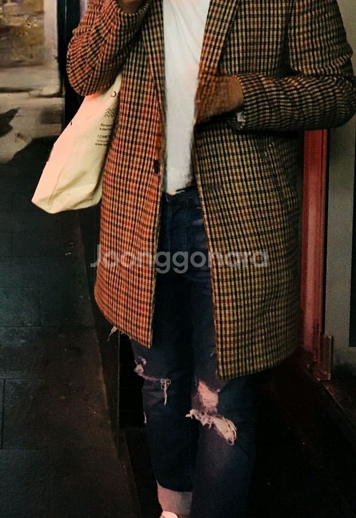 zara 남성 체크코트--2