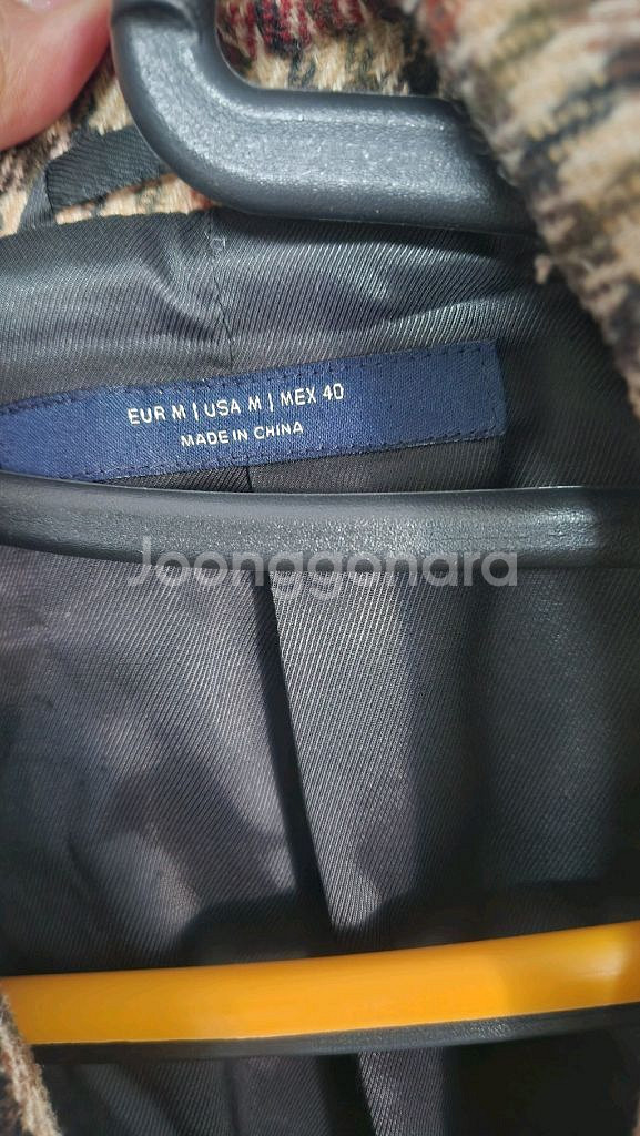 zara 남성 체크코트--4