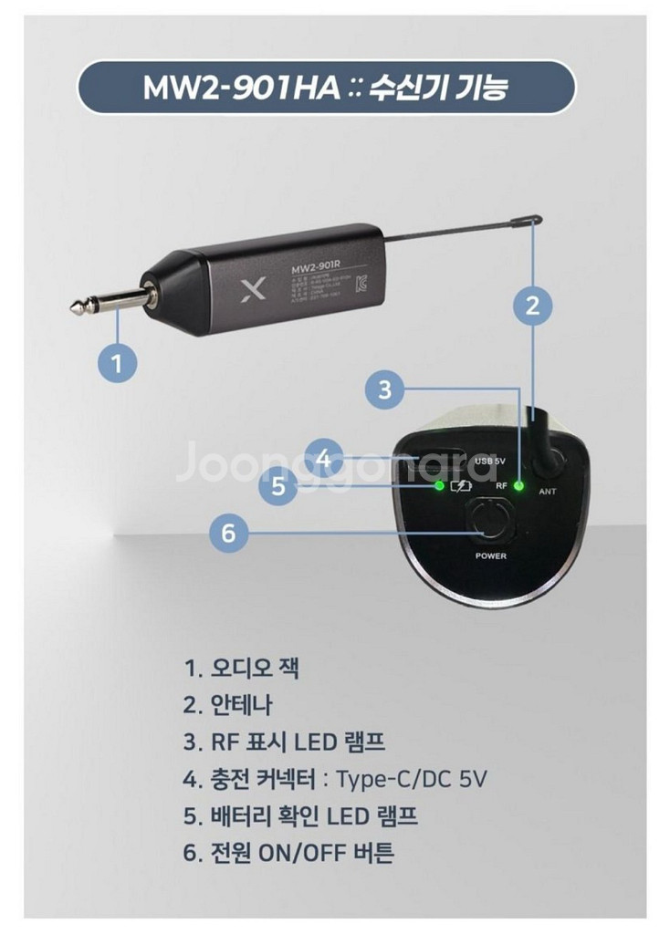 MYFIX MW2-901HA 2채널 무선 마이크--3