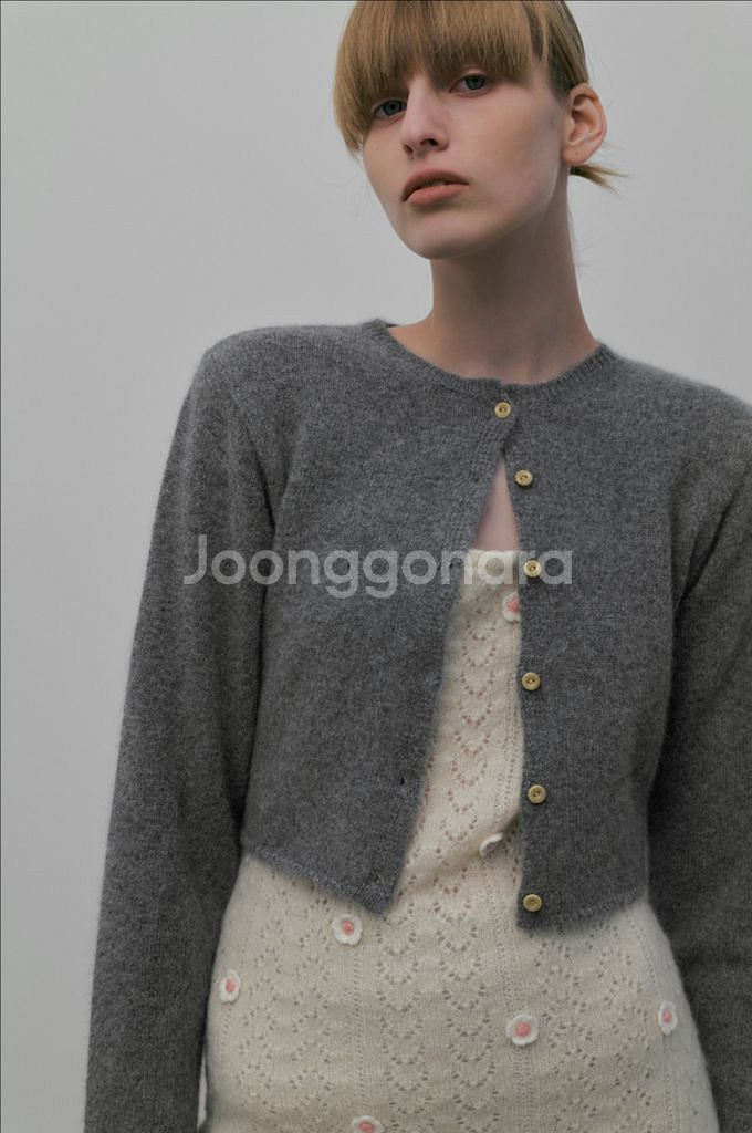 오버듀플레어 라쿤미니 가디건 그레이--1