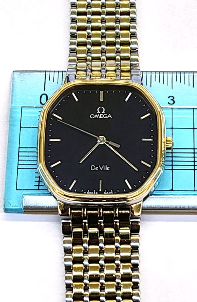 신품급 정품 오메가 남,녀 공용 쿼츠 ㅡ 검청색 다이--3