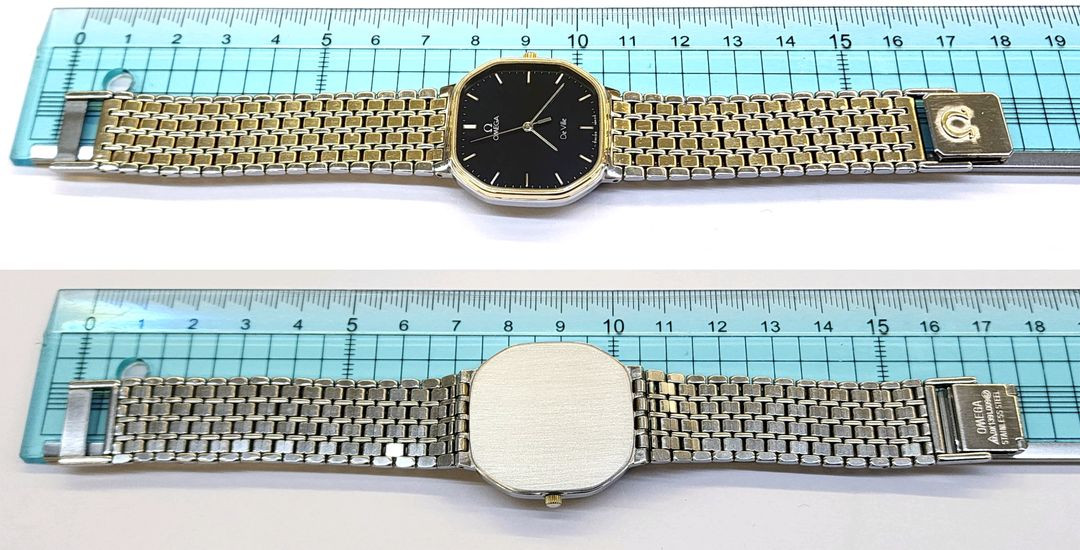 신품급 정품 오메가 남,녀 공용 쿼츠 ㅡ 검청색 다이--5