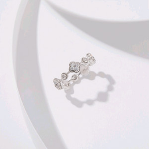 14k 모이사나이트 클로버 반지 13호