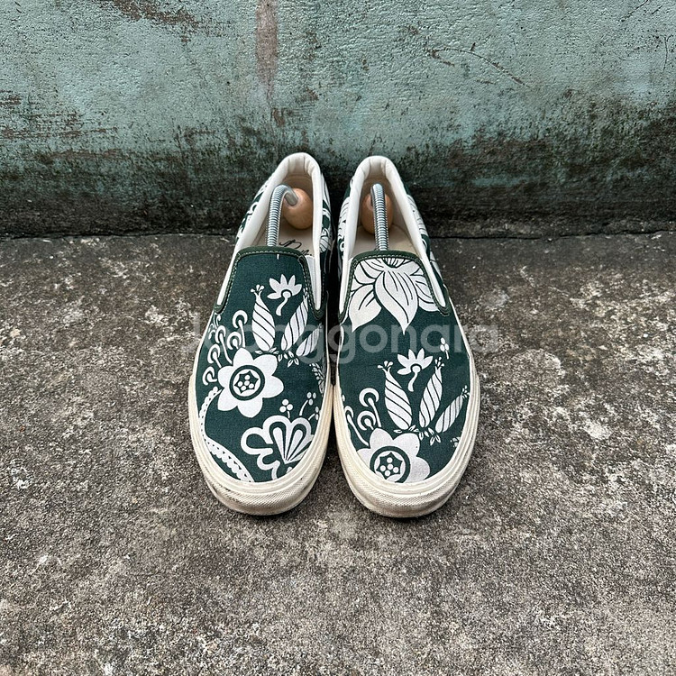 니들스 플라워 패턴 슬립온 그린 8 사이즈--1