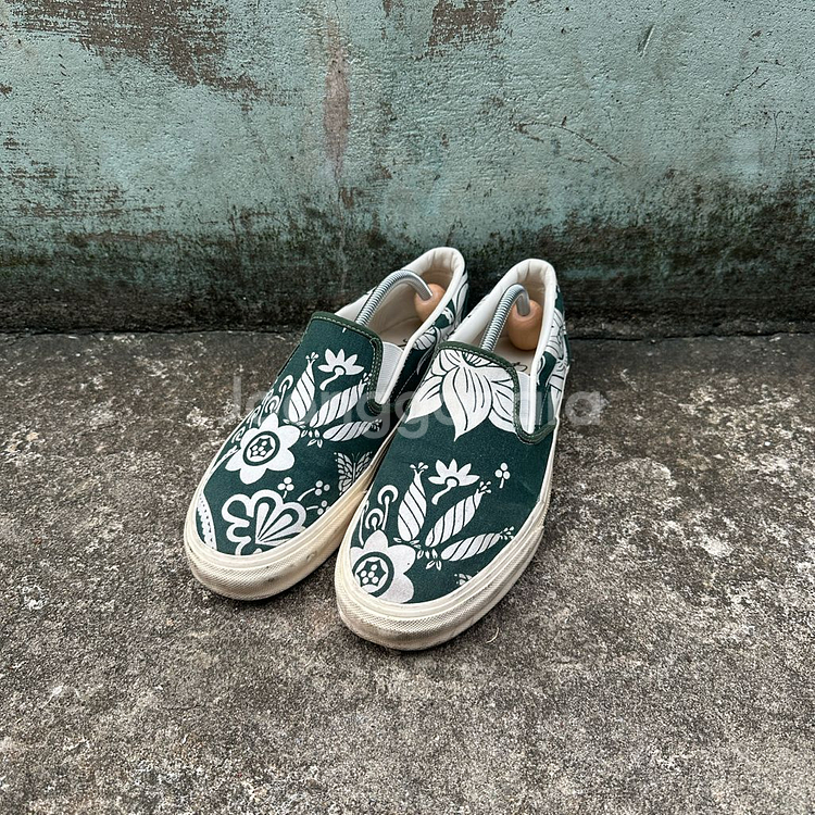 니들스 플라워 패턴 슬립온 그린 8 사이즈--0