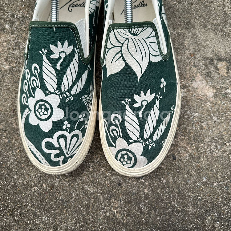 니들스 플라워 패턴 슬립온 그린 8 사이즈--6