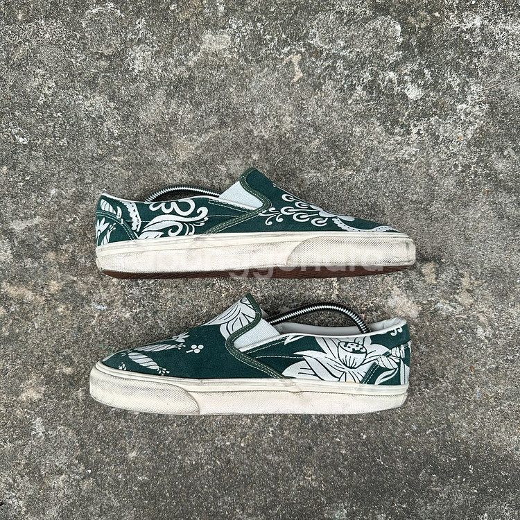 니들스 플라워 패턴 슬립온 그린 8 사이즈--5