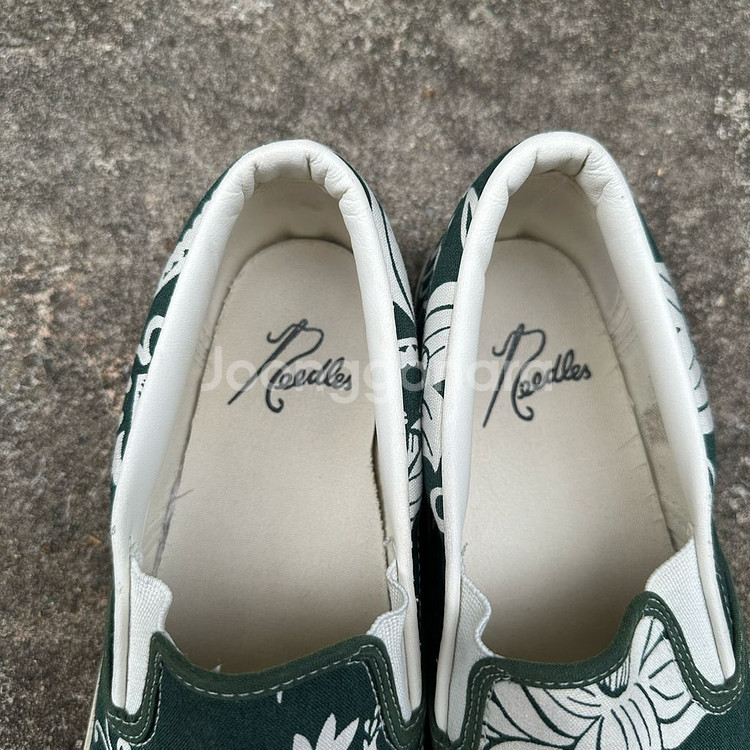 니들스 플라워 패턴 슬립온 그린 8 사이즈--7