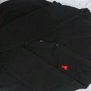 [무하자] 아미 스몰 하트 로고 울 가디건 블랙 M사이