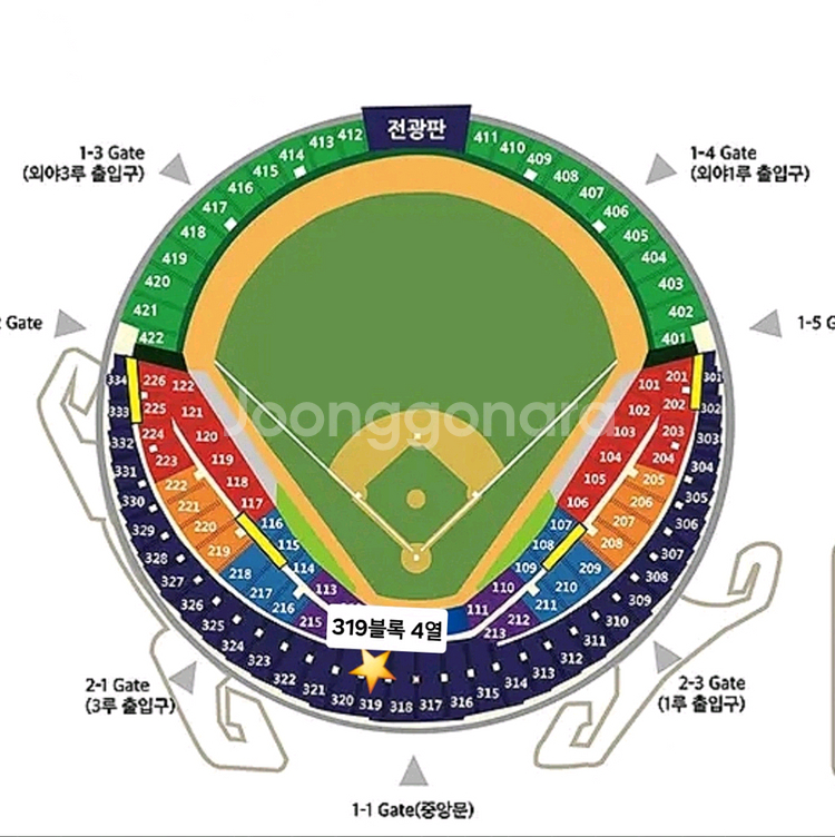 한국시리즈 6차전 중앙네이비석 319블록 4열 뻥뷰!--0