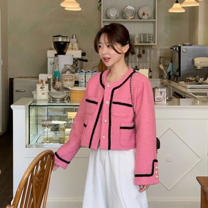 바이씨니 제니트위드자켓 핑크