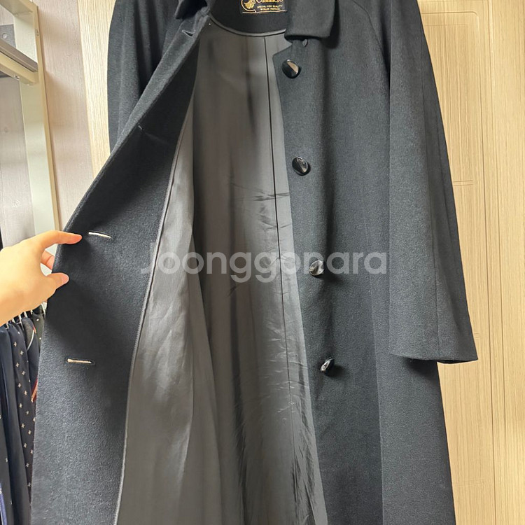 일본 수입 캐시미어 100% 롱코트 블랙--7