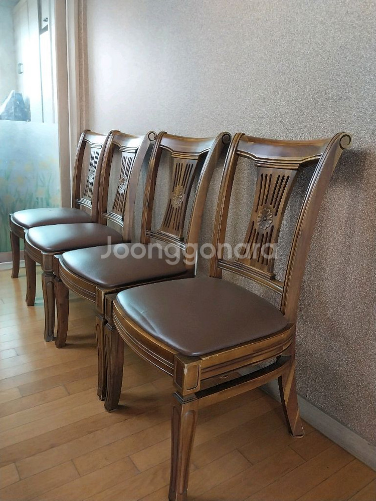 원목 식탁의자 4개--0