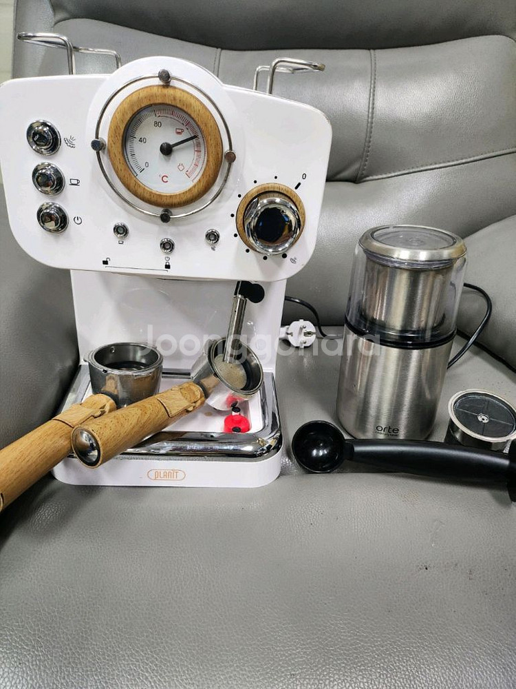플랜잇 화이트 에스프레소 커피머신 커피 자동 그라인더--0