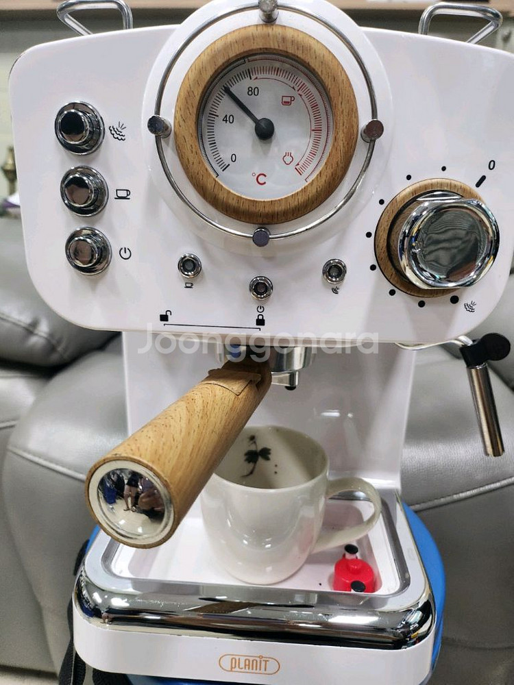 플랜잇 화이트 에스프레소 커피머신 커피 자동 그라인더--1