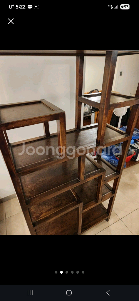 앤틱 원목 수납장 책장 선반 진열장--1