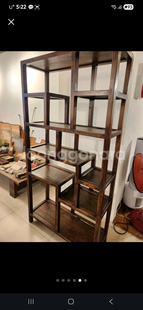 앤틱 원목 수납장 책장 선반 진열장--4