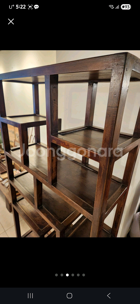 앤틱 원목 수납장 책장 선반 진열장--2