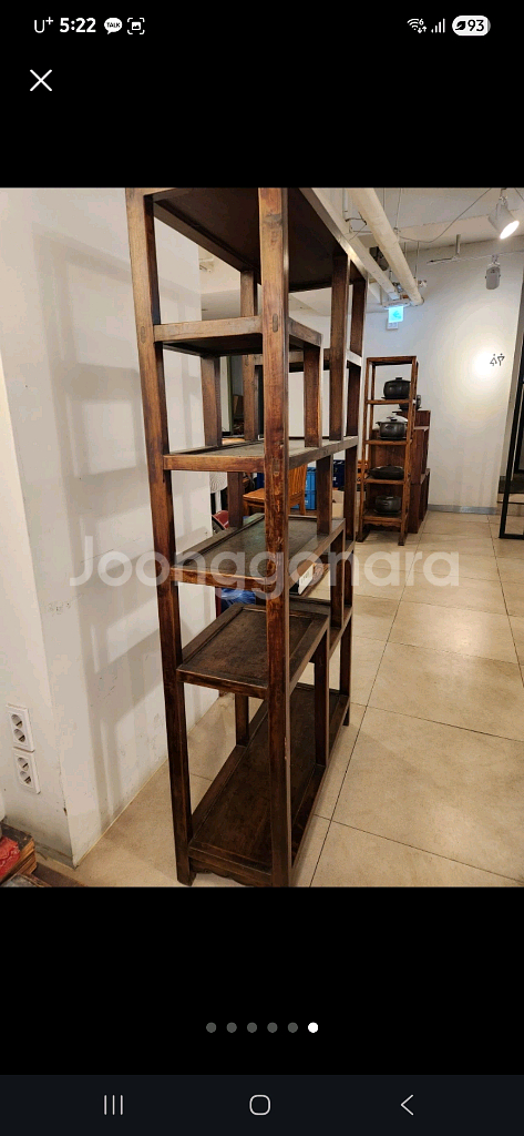 앤틱 원목 수납장 책장 선반 진열장--5