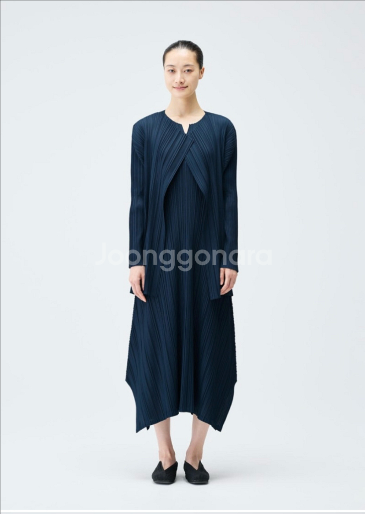 플리츠플리즈 8월 멜로우 가디건 네이비--1