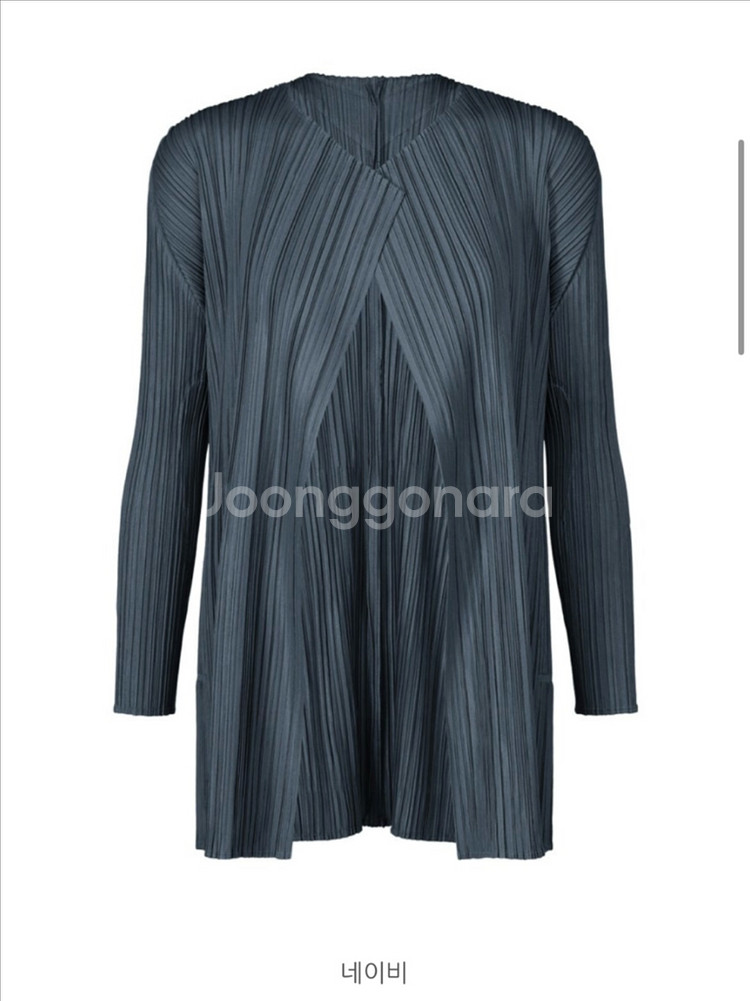 플리츠플리즈 8월 멜로우 가디건 네이비--0