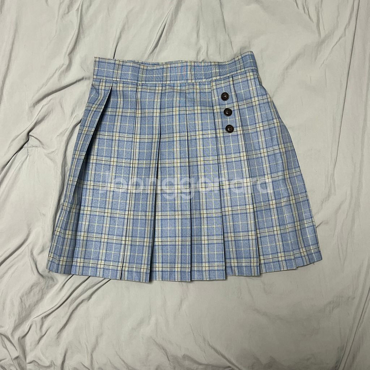 새상품 여아 체크 플리츠 스커트 xs사이즈--0