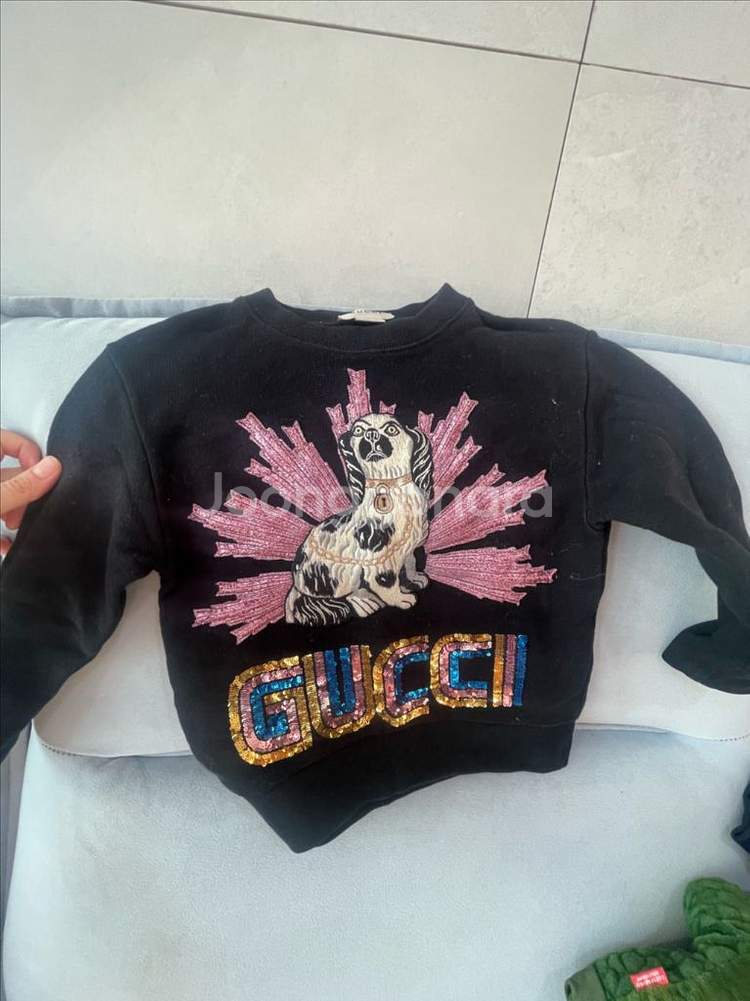 구찌 키즈 스팽글 맨투맨--0