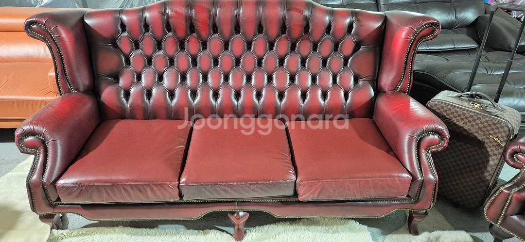 체스터필드 이태리 마스트로또 전체 천연가죽3+1인 소파--2