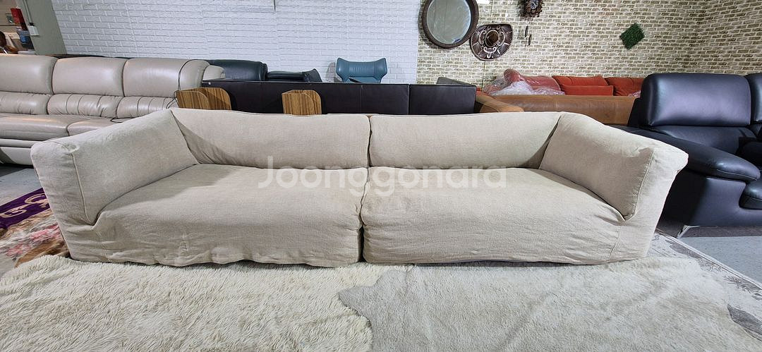 쎄덱 리넨4인 내장제 구스 소파쇼파(커버세탁완료)--0