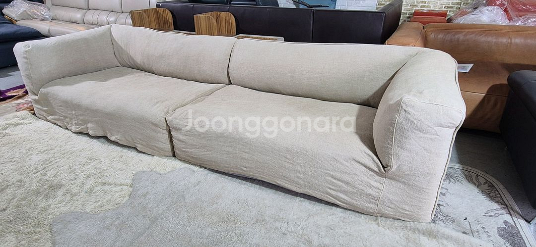 쎄덱 리넨4인 내장제 구스 소파쇼파(커버세탁완료)--1