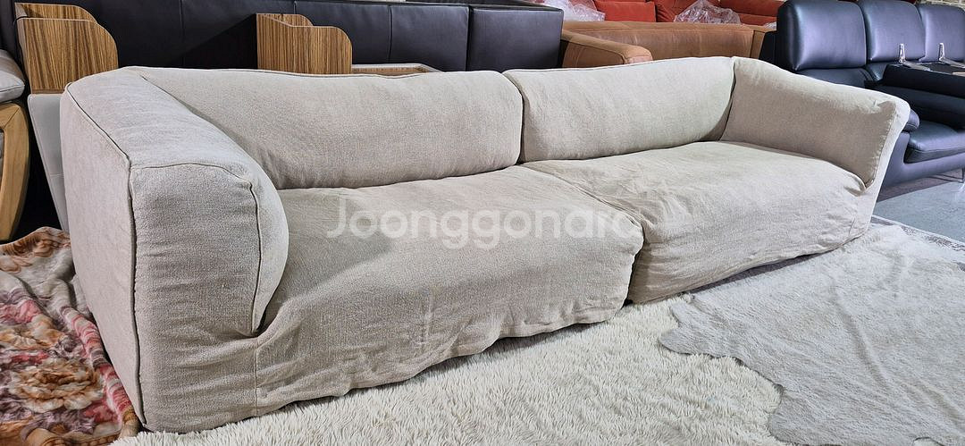 쎄덱 리넨4인 내장제 구스 소파쇼파(커버세탁완료)--2