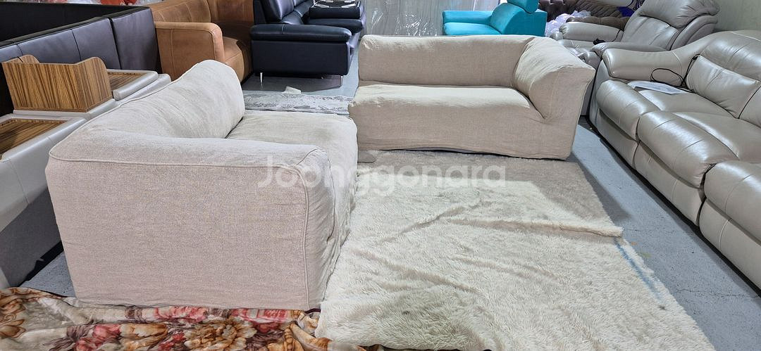 쎄덱 리넨4인 내장제 구스 소파쇼파(커버세탁완료)--5