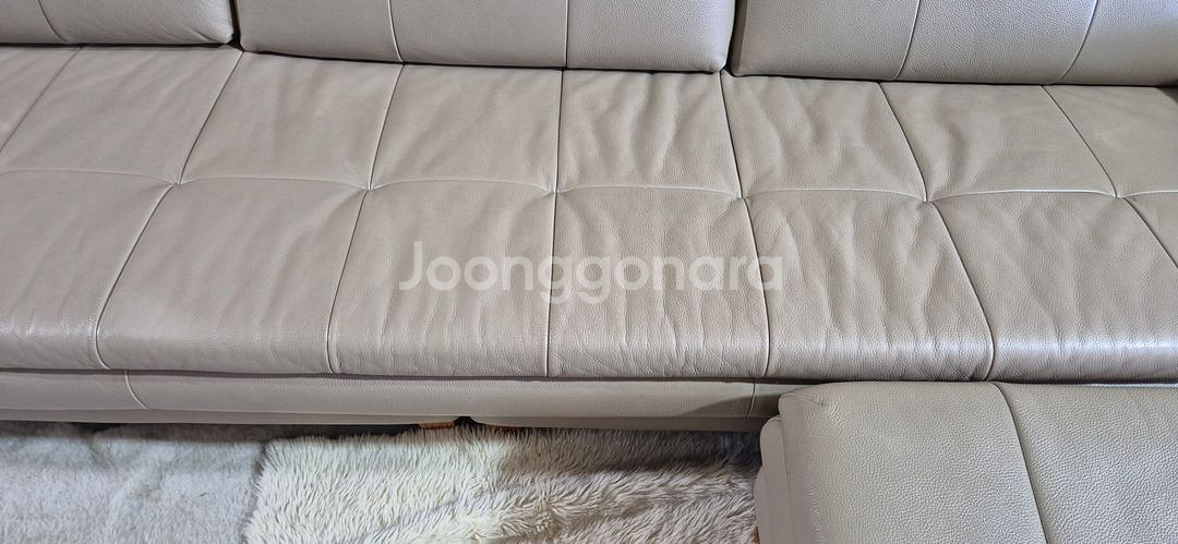 자코모 뉴힐링 슈렁큰 천연가죽 4인소파+스툴--5