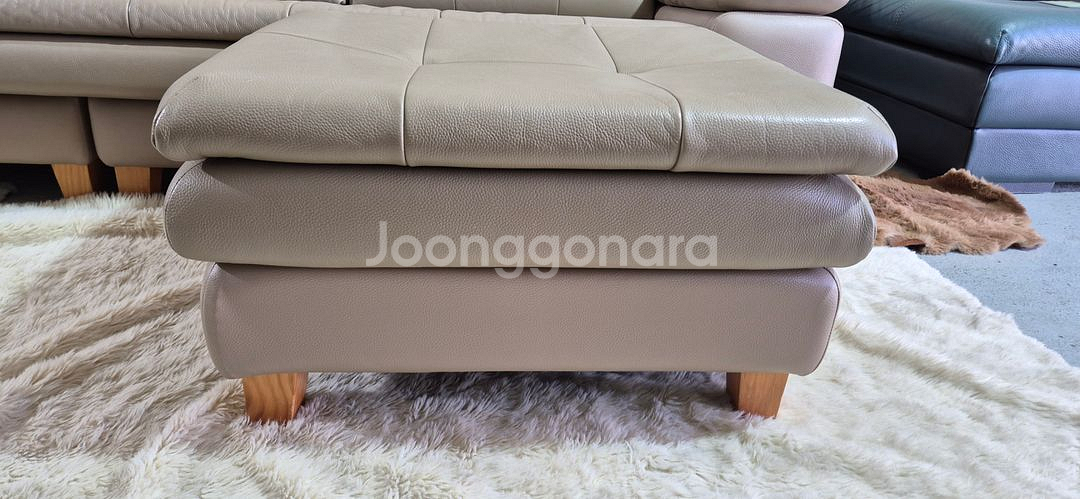 자코모 뉴힐링 슈렁큰 천연가죽 4인소파+스툴--9