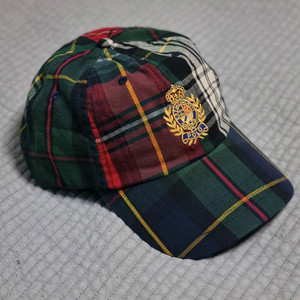 새제품)폴로 크레스트 크라운 플레이드 체크 볼캡 모자