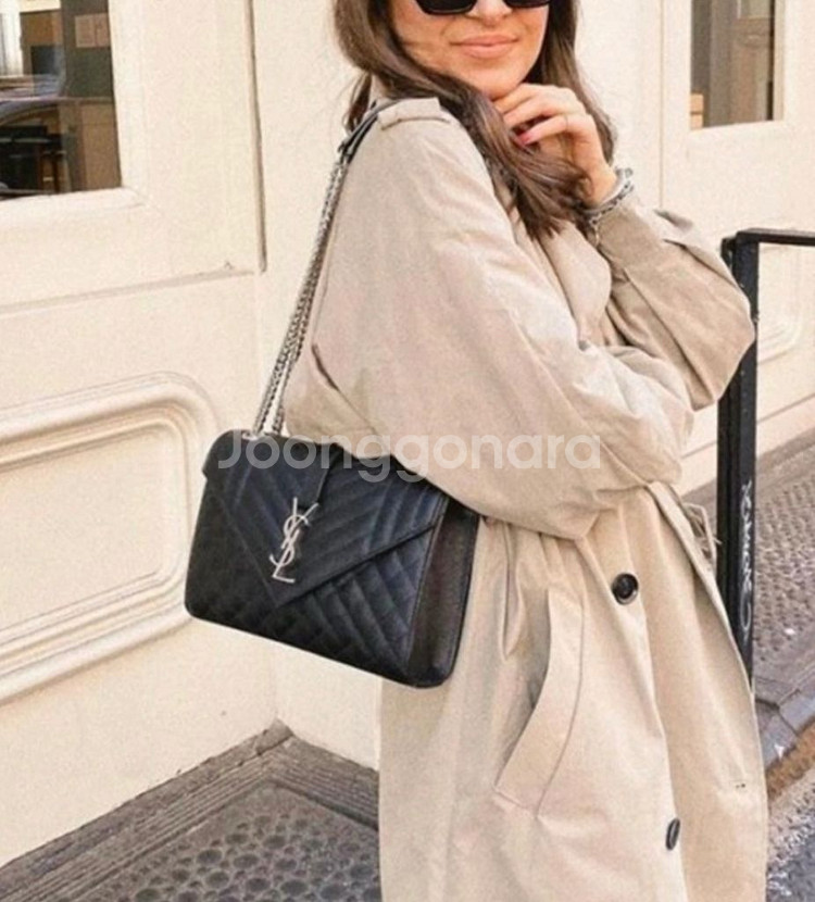 생로랑 모노그램 엔벨롭 미디움 숄더백--0