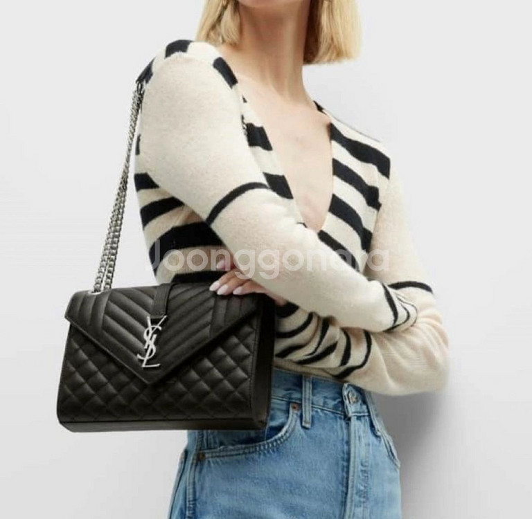 생로랑 모노그램 엔벨롭 미디움 숄더백--1