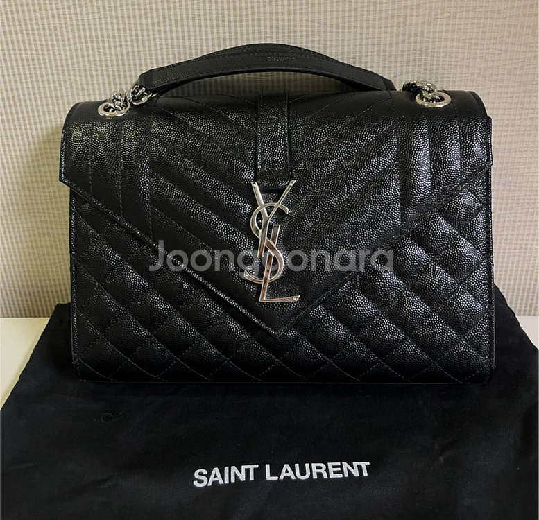 생로랑 모노그램 엔벨롭 미디움 숄더백--4