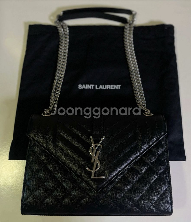 생로랑 모노그램 엔벨롭 미디움 숄더백--5