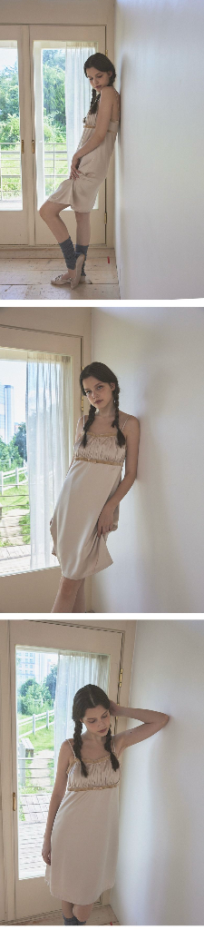 위드아웃썸머 슬립드레스 새상품 베이지,블랙--2