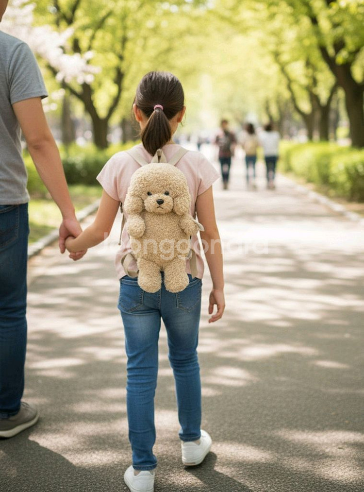 새제품 푸들인형 백팩 강아지인형 퍼피--2