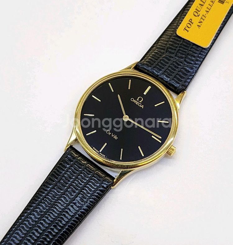 클래식 디자인의 신품급 정품 오메가 검청색 다이얼 +--1