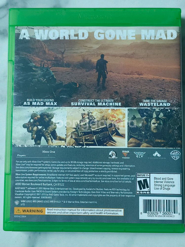Xbox 매드 맥스 북미판--1