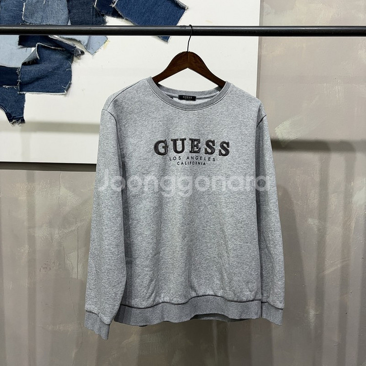 (95) 게스 캐주얼 기모 자수 맨투맨 긴팔티--0